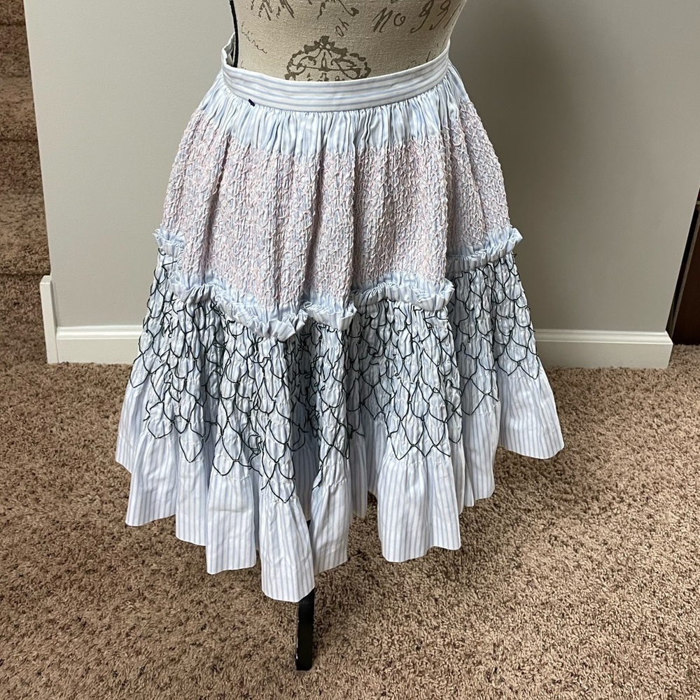 Jourden striped knee length skirt